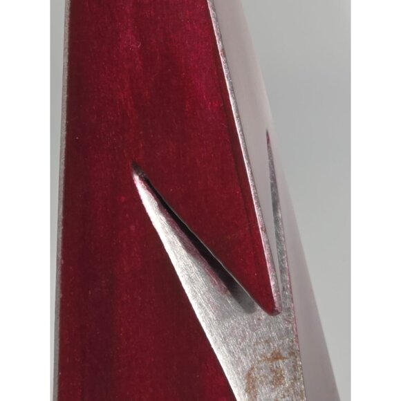 Modern Abstract Metal Sculptures Red & Blue Gold Accents Pair Signed By Burke - Picture 11 of 12